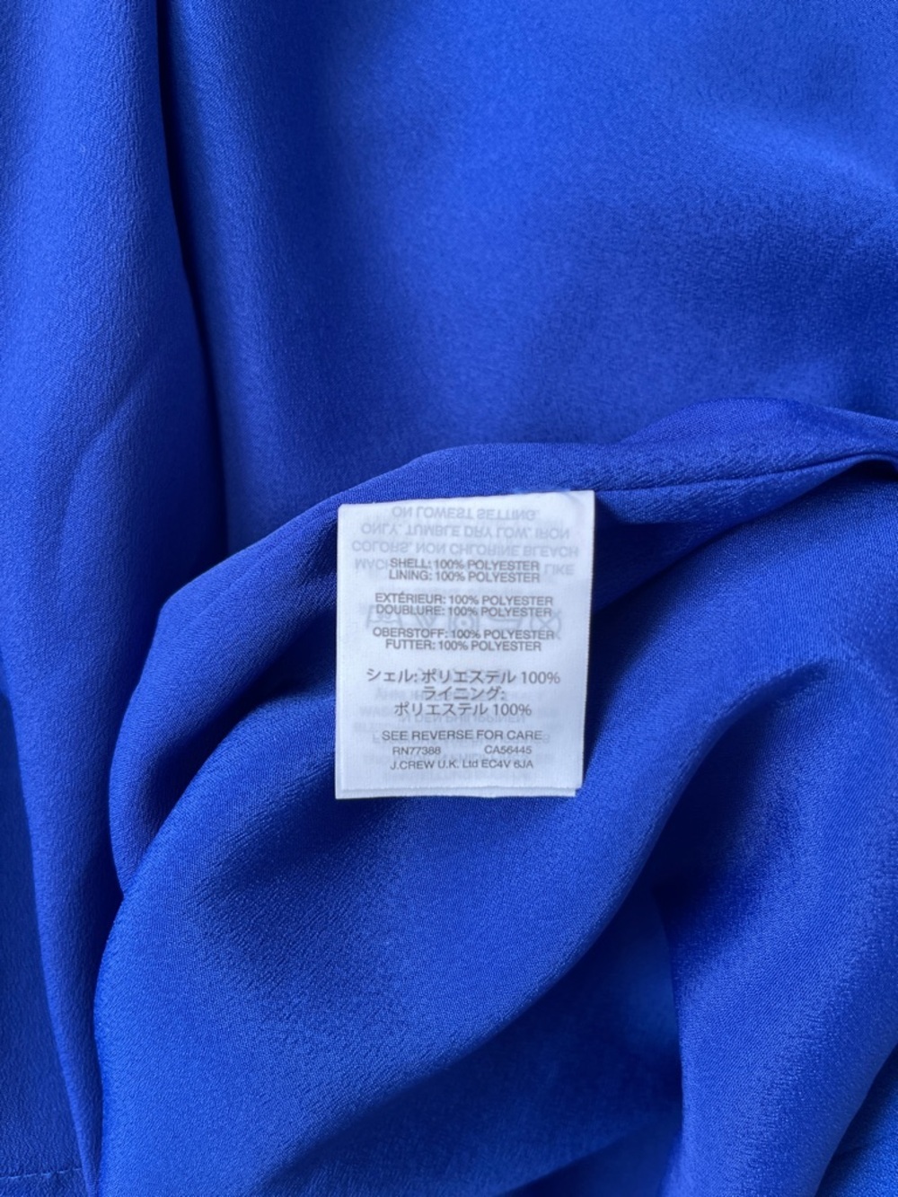 J. Crew Cobalt Blue Faux-Wrap Midi Dress with Side Tie - Picture 14 of 16
